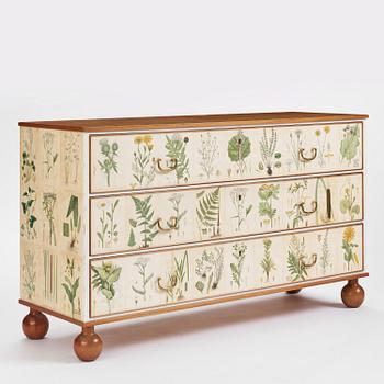 Josef Frank, a "Flora" chest of drawers, Firma Svenskt Tenn, Sweden, probably 1970s.