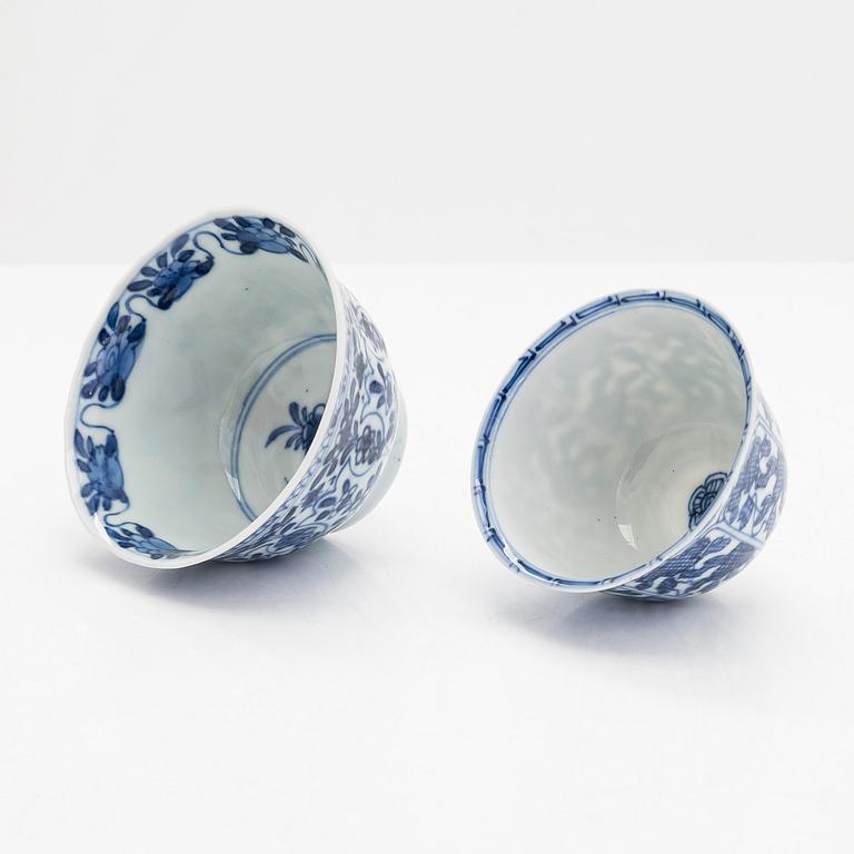 Skål, koppar och fat, totalt 4 dlr, porslin, Kina, Qianlong (1736-95).
