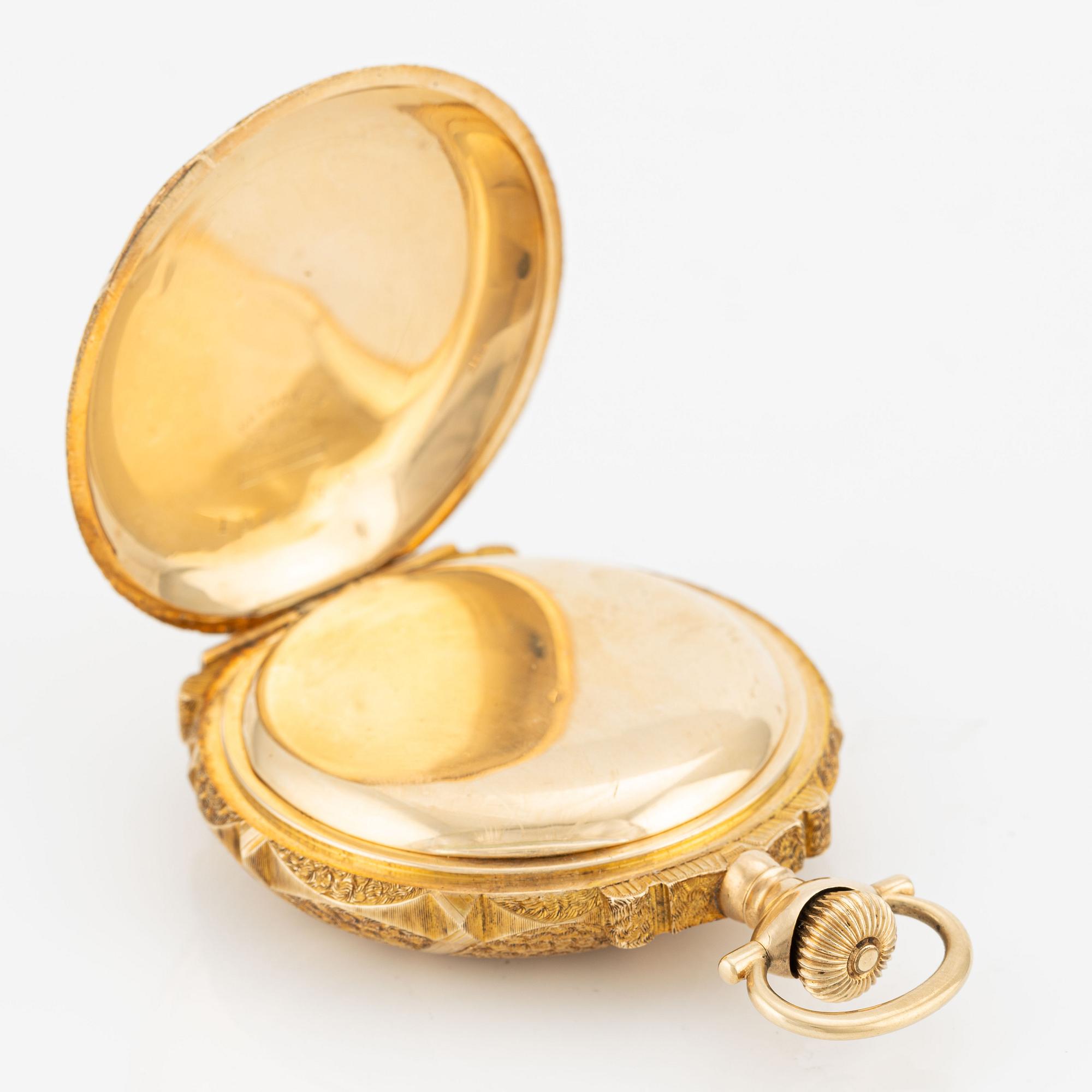 Waltham, pocket watch, hunter-case, 55 mm.