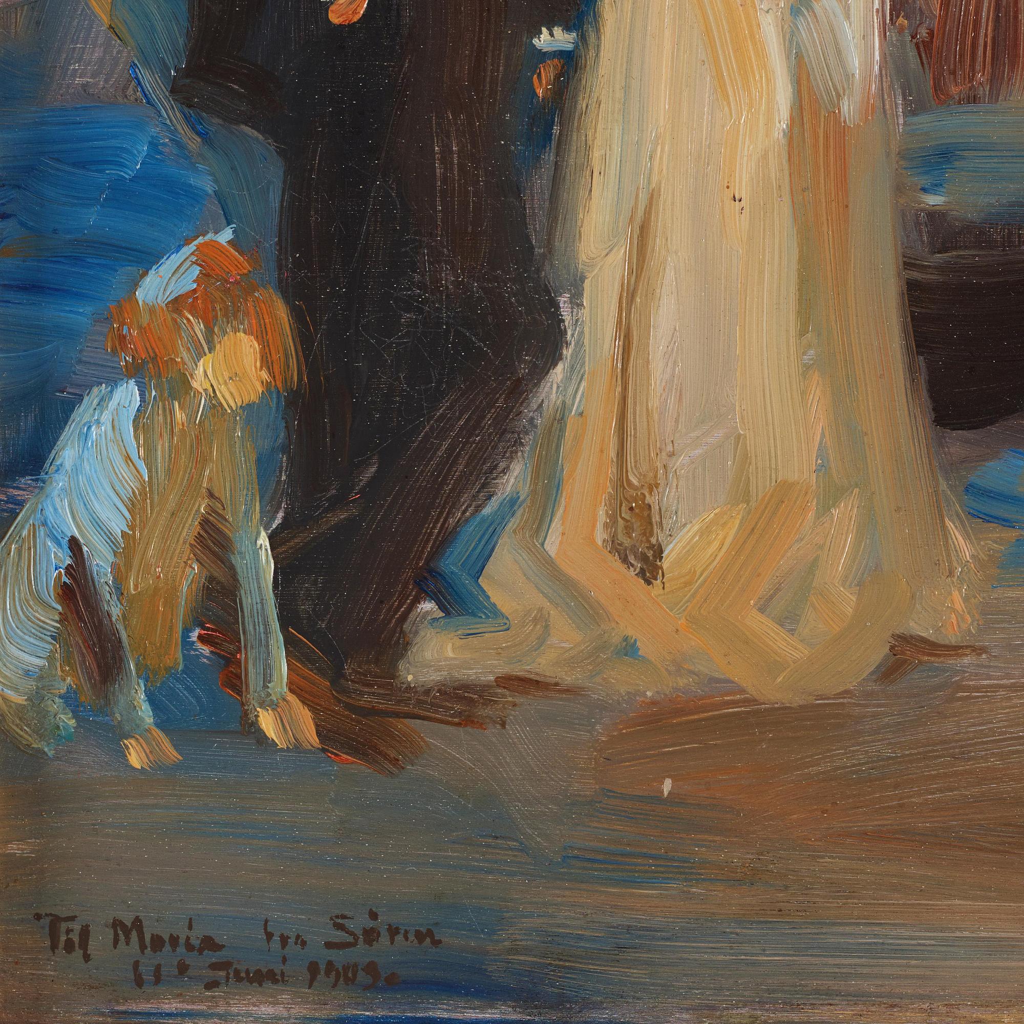 Peder Severin Krøyer, Marie Krøyer och Hugo Alfvén, studie till "Sankt Hans-bål på Skagens strand".