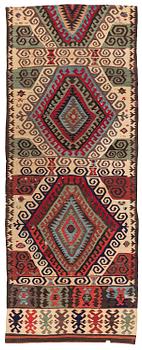 351. An antique Central Anatolian kilim, c. 273 x 101 cm.