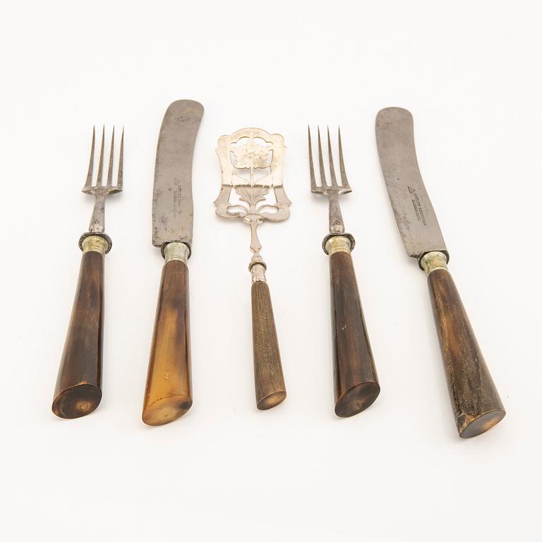 Cutlery 25 pcs late 19th century Solingen Gottlieb Hammesfahr Germany.