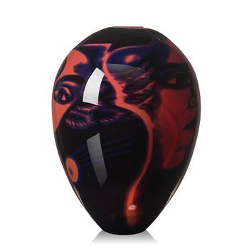 Eva Englund, "Fire soul", a graal glass vase, Orrefors 1988.