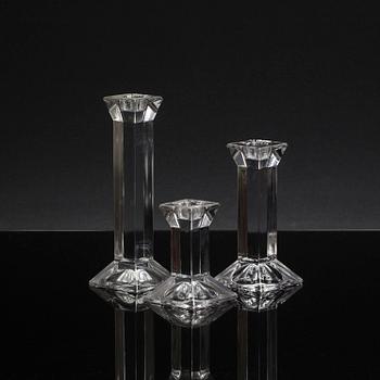 LJUSSTAKAR, glas, 6 st, Villeroy & Boch, 1900-talets slut.