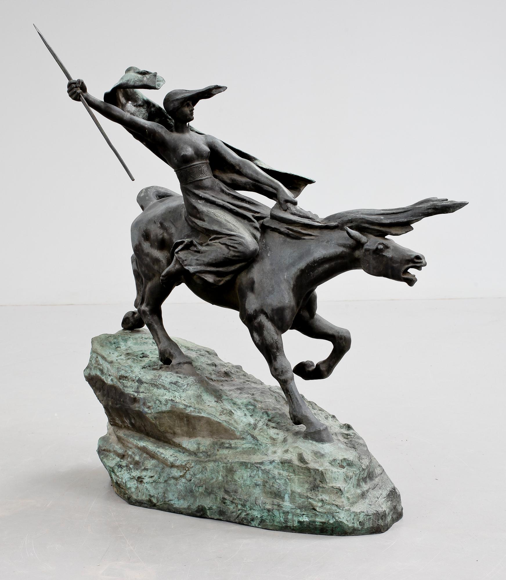 STEPHAN ABEL SINDING, efter, skulptur, patinerad metall, 1900-talets första hälft.