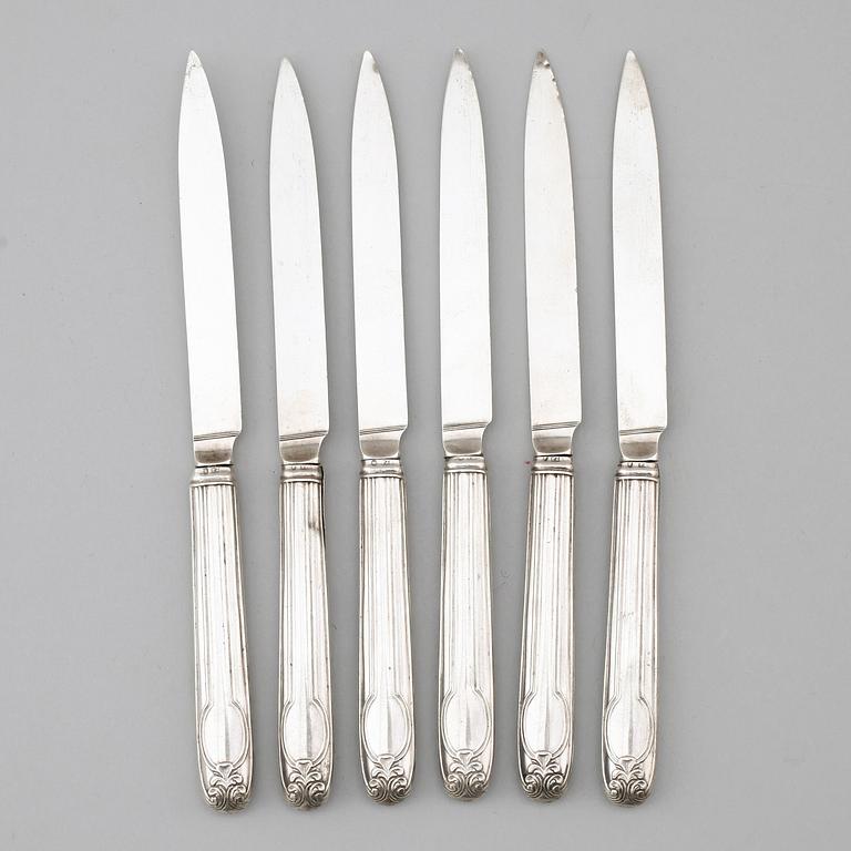 FRUKTKNIVAR, silver, Pehr Zethelius, Stockholm 1810. Vikt ca 244 gram.