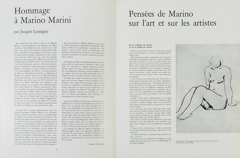 FOUR BOOKS, "Hommage a Georges Rouault, Marino Marini, Max Ernst, Manzù, "XXe siècle, G. di San Lazzaro.