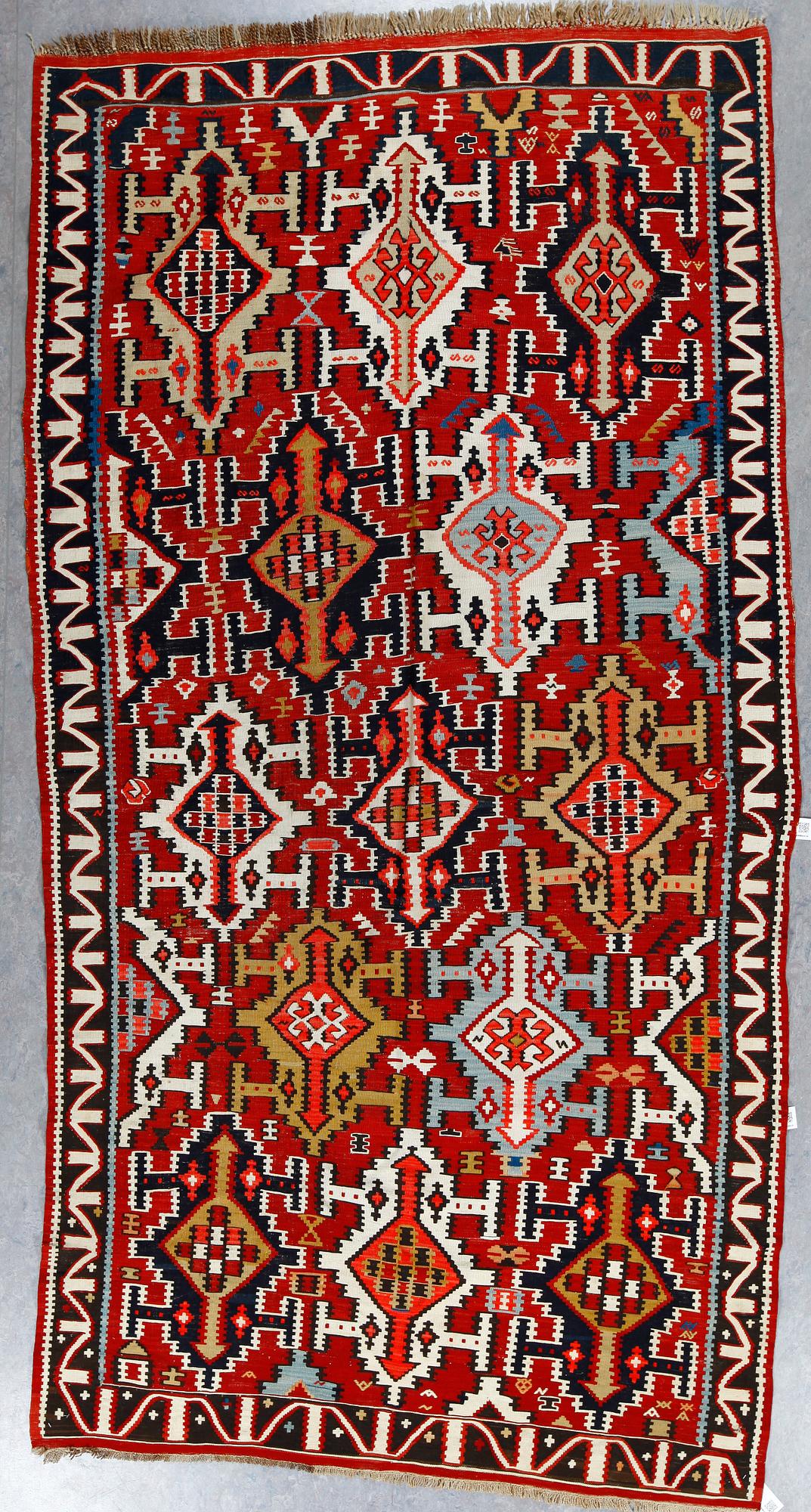 KELIM, semiantik Shirvan, ca 305x158 cm.