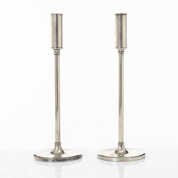 A pair of Swedish silver candlesticks, marks of Tore Eldh, K&EC, Gothenburg 1965-1967.
