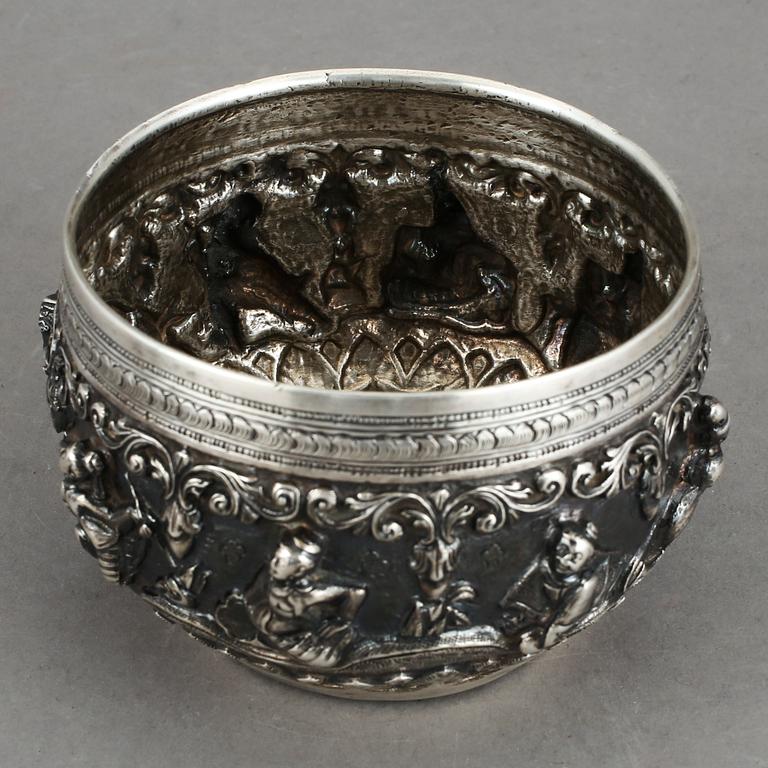 SKÅL, silver, Burmesisk, vikt ca 222g.