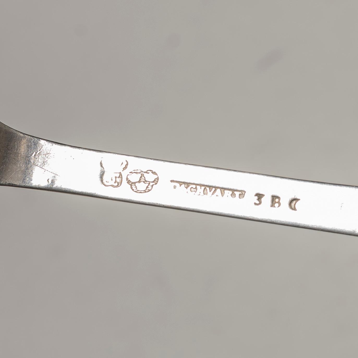 Matskedar, 5 st, silver, bl a Andreas Öhrman, Stockholm 1774, AG Herkepeus, Norrtälje 1866.