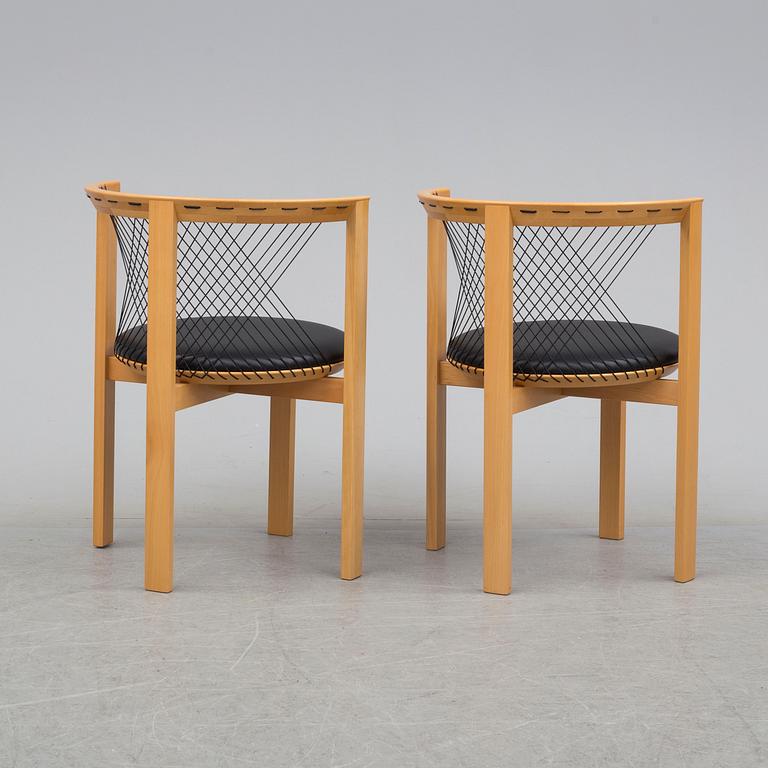 STOLAR ett par, "String chair", Niels Jörgen Haugesen, Tranekaer Furniture, Danmark, 1900-talets slut.