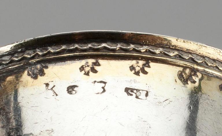 BÅLSLEV, silver, trä, Sverige 1700-tal.