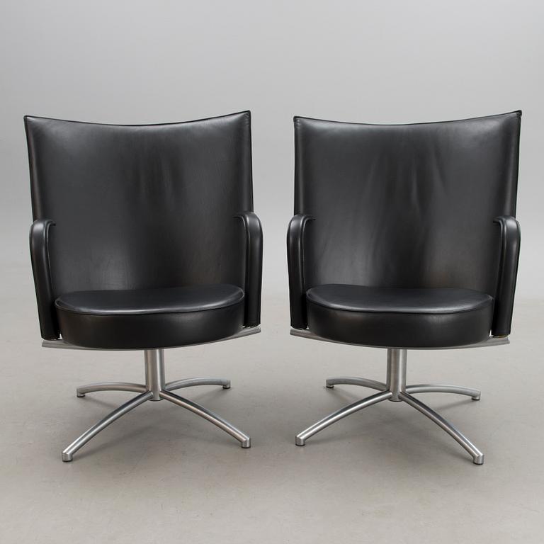 FOERSOM AND HIORT-LORENZEN, a pair of 'Partner/EJ-80B' armchairs for Erik Jørgensen, Denmark. Designed 1992.