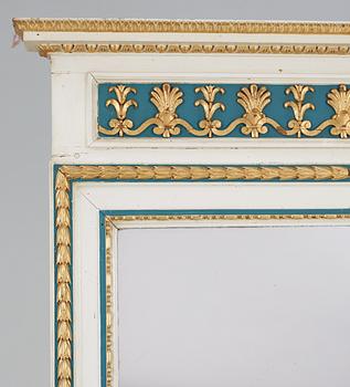 KONSOLBORD, av Pehr Ljung (1743-1819) bildhuggare i Stockholm, samt en SPEGEL. Sengustavianska.