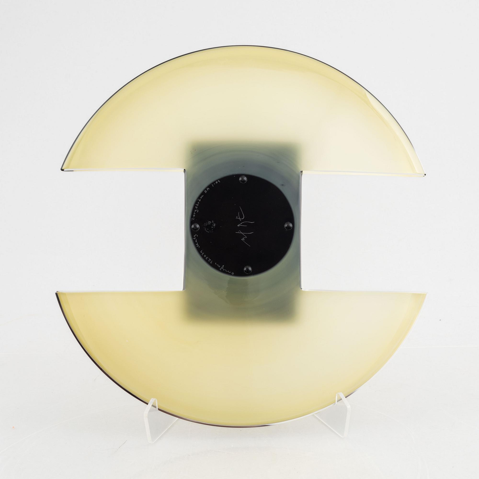 Matz Borgström, fat, glas, Orrefors 1989.