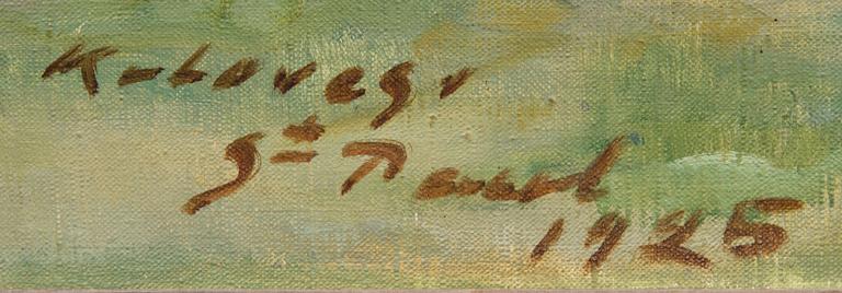 ERKKI KULOVESI, öljy kankaalle, signeerattu, St.Paul 1925.