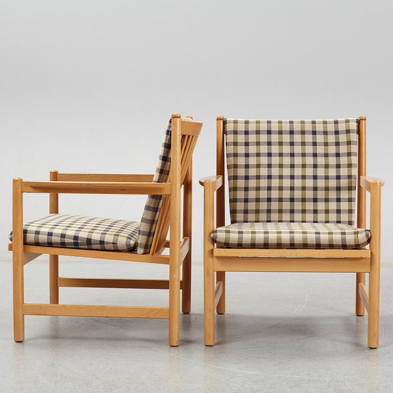 Børge Mogensen, karmstolar ett par, "Tremme hvilestol", Fritz Hansen.