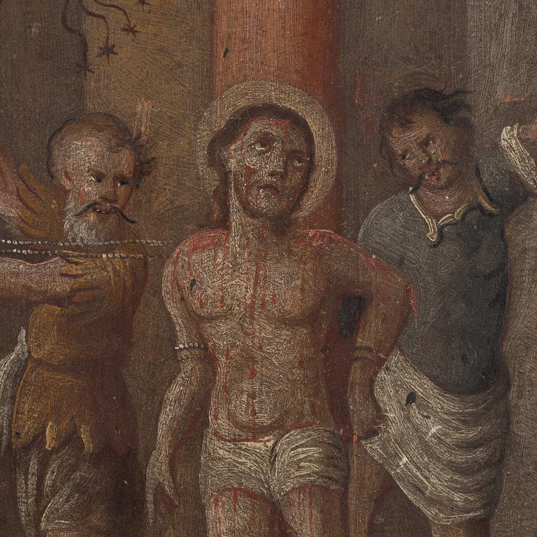 UNKNOWN ARTIST, oil on board, unsigned, 18th/19th century.