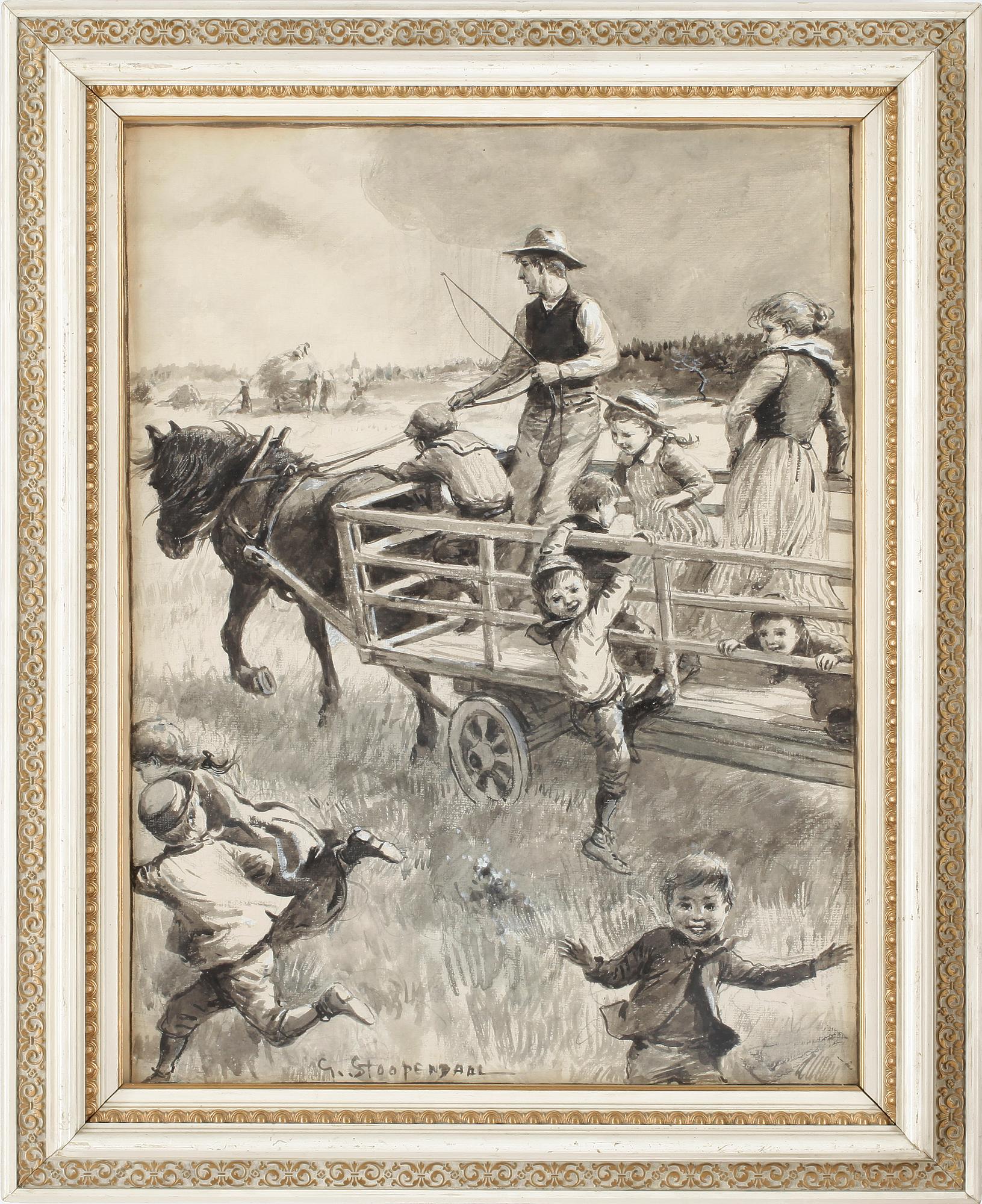 GEORG STOOPENDAAL, blandteknik på papper, signerad.