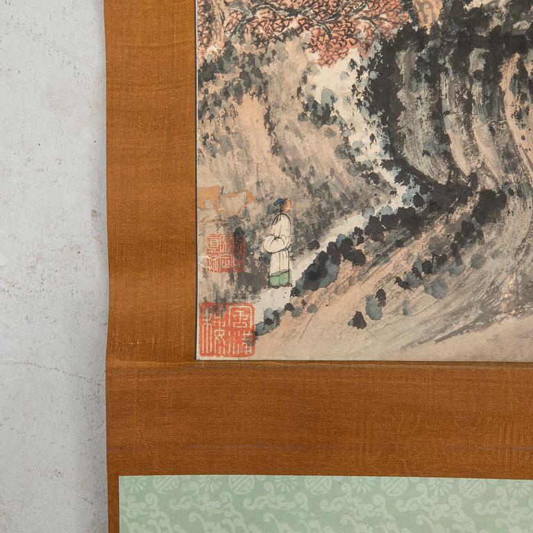 Wang Meng (1308-1385), efter, tusch och akvarell på papper, 1900-tal.