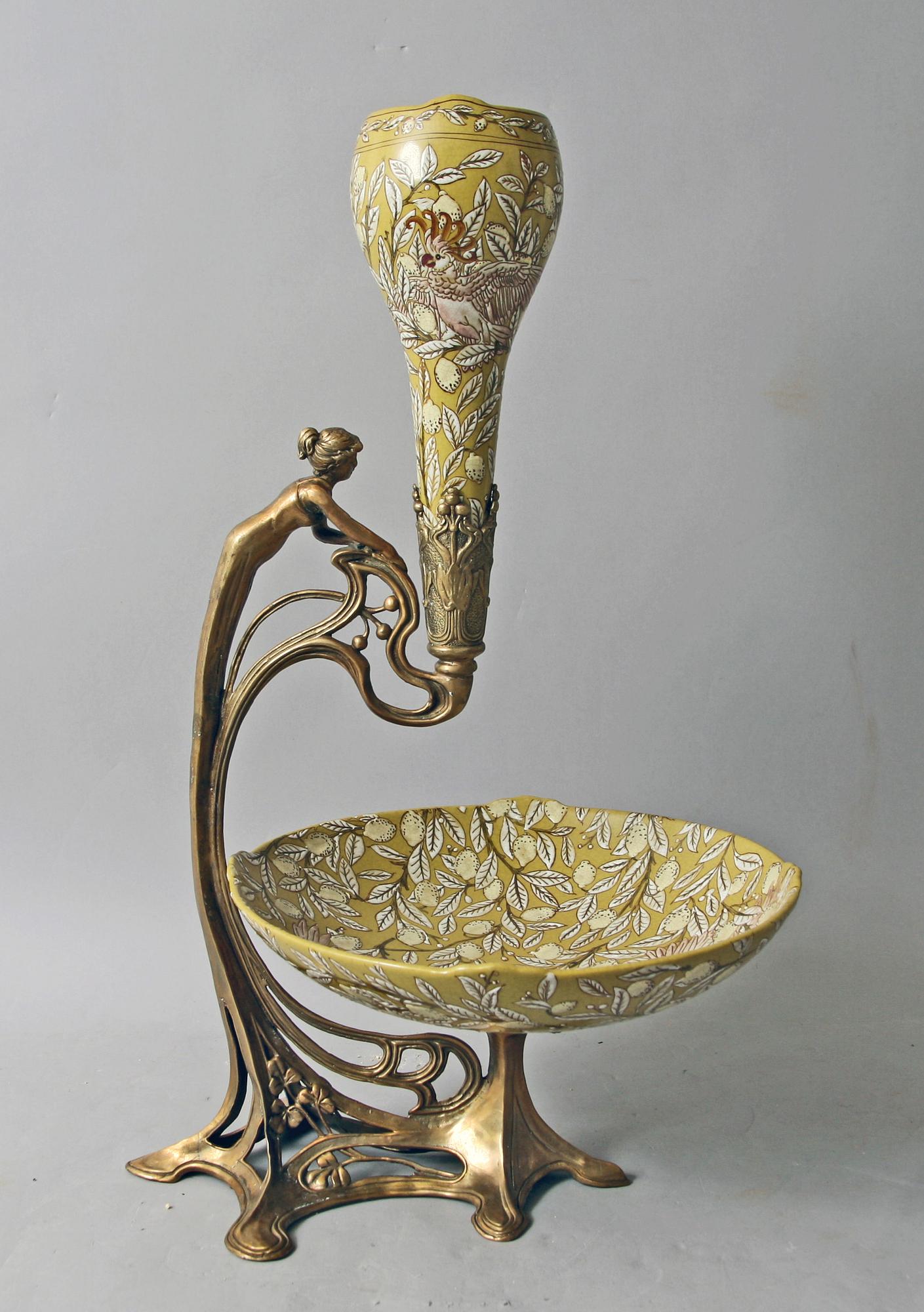 BORDSUPPSATS, porslin samt gulmetall, Jugendstil, 1900/ 2000-tal.
