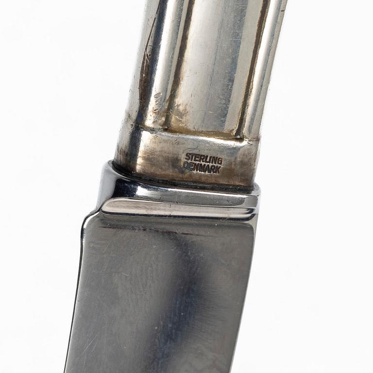 Georg Jensen, ostkniv, silver, Köpenhamn, 1900-talets andra hälft.