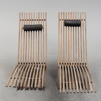NILS-OLE ZIB, a pair of teak deck chairs, 'Nozib', Bergaform.