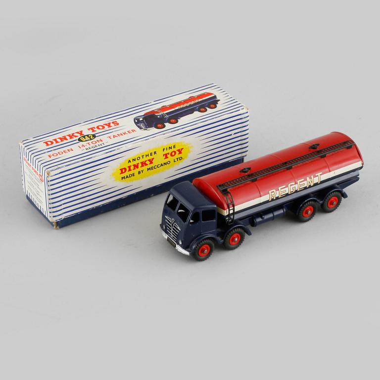 A toy tanker from Dinky Toys in England, 1950s.