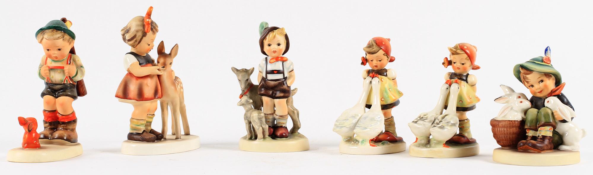 PARTI FIGURINER, 6 st, porslin, Hummel Goebel.