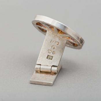 A pair of silver cufflinks by Rolf Karlsson, Enköping, 1974.