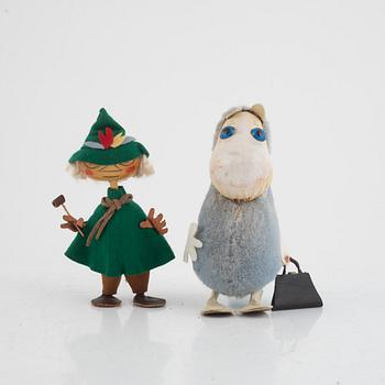 Moomin figures, 2 pcs, Atelier Fauni, Finland, 1950s/60s.