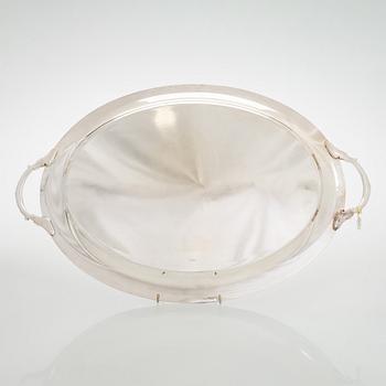Tarjotin, hopeoitu, Englanti, 1900-luvun toinen puoli.