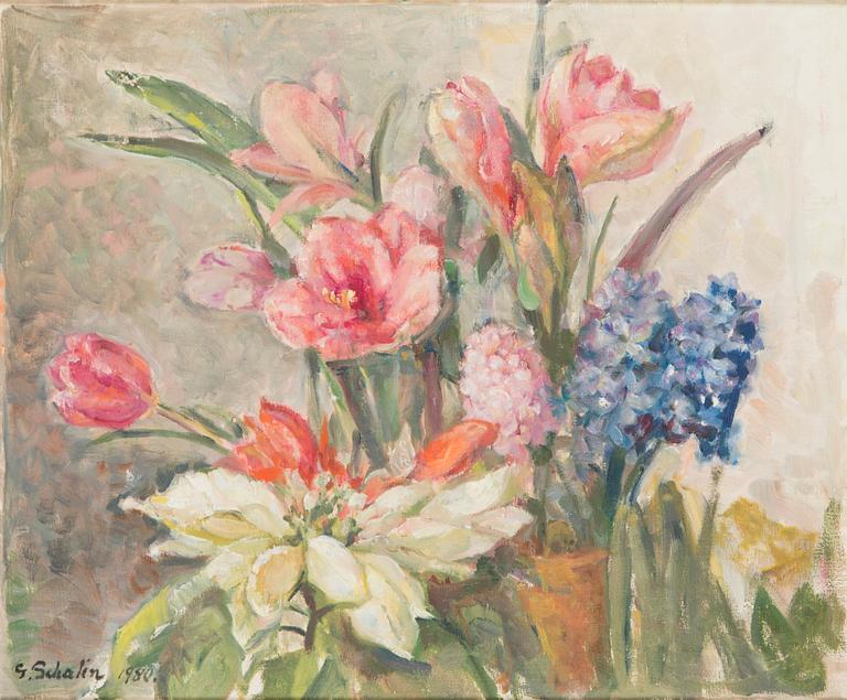 Greta Schalin, oil on canvas, signed and dated 1980.