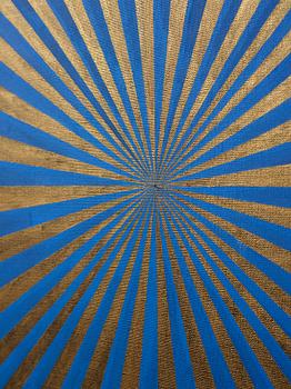 Elisabeth Frieberg, "Untitled (blue, gold, center, beam)".