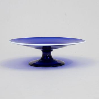 A Swedish or Norwegian cobalt glass tazza, 19th century.