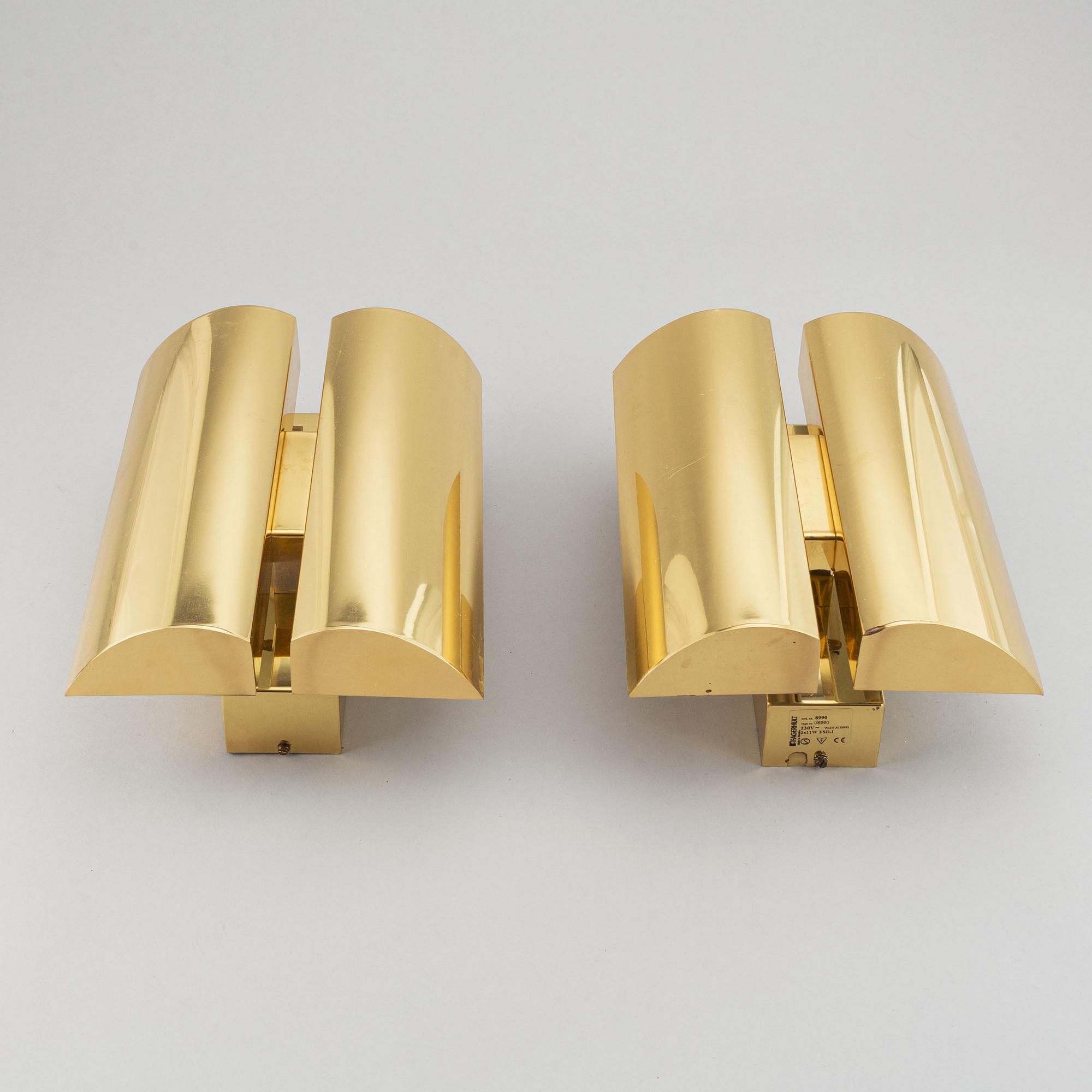 A pair of wall lights, Fagerhult, second half of 1900's.