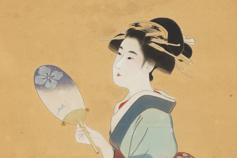 Kiyokata Kaburagi, gouache på siden, ca. 1920.