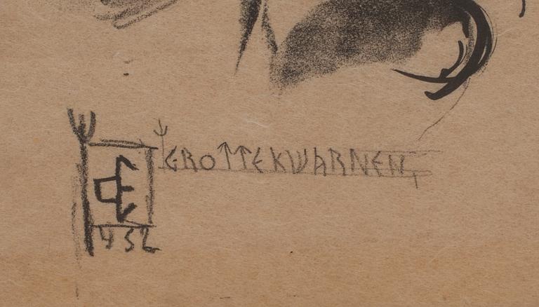 OSSIAN ELGSTRÖM, teckning på papper, monogramsignerad och daterad 1932.