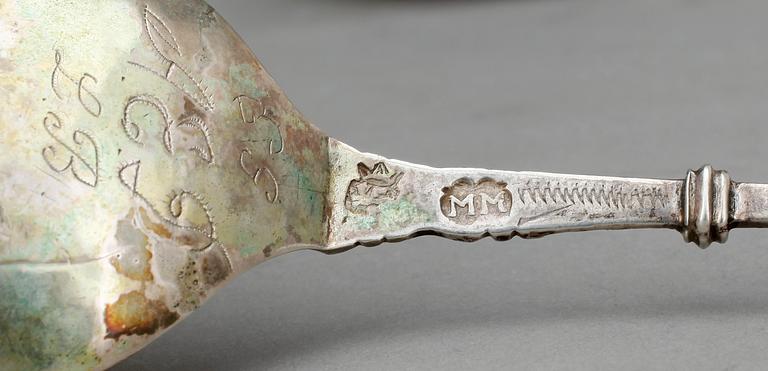 SUPSKED, silver, Magnus Myrman, verksam 1706-1730 i Norrköping. Vikt ca 30 gram.