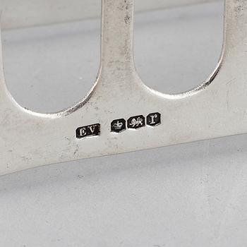 Emile Viner, toastrack, silver, Sheffield 1934.