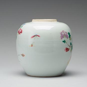 A famille rose jar, Qing dynasty.