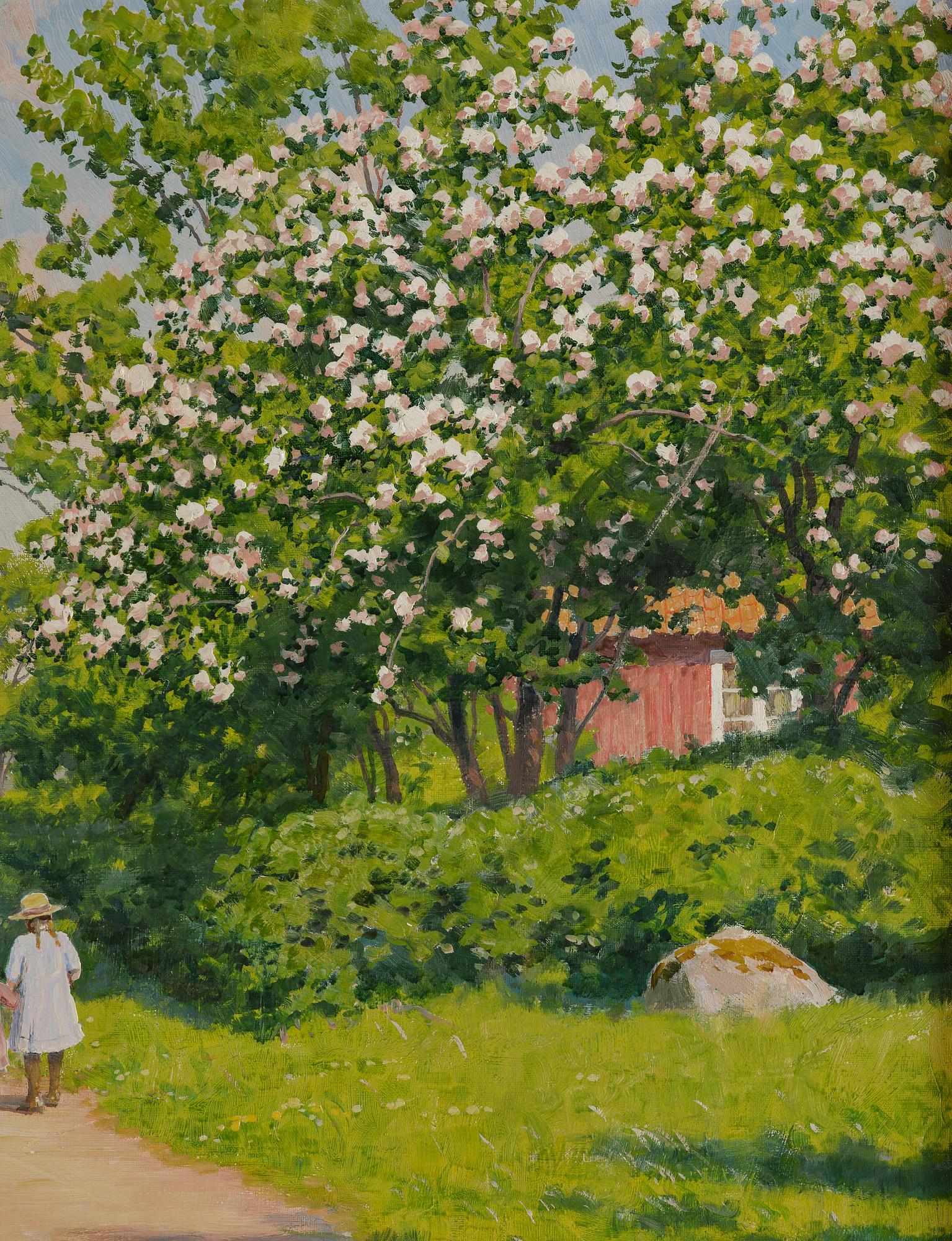 Johan Krouthén, Sommarlandskap med vandrande barn.