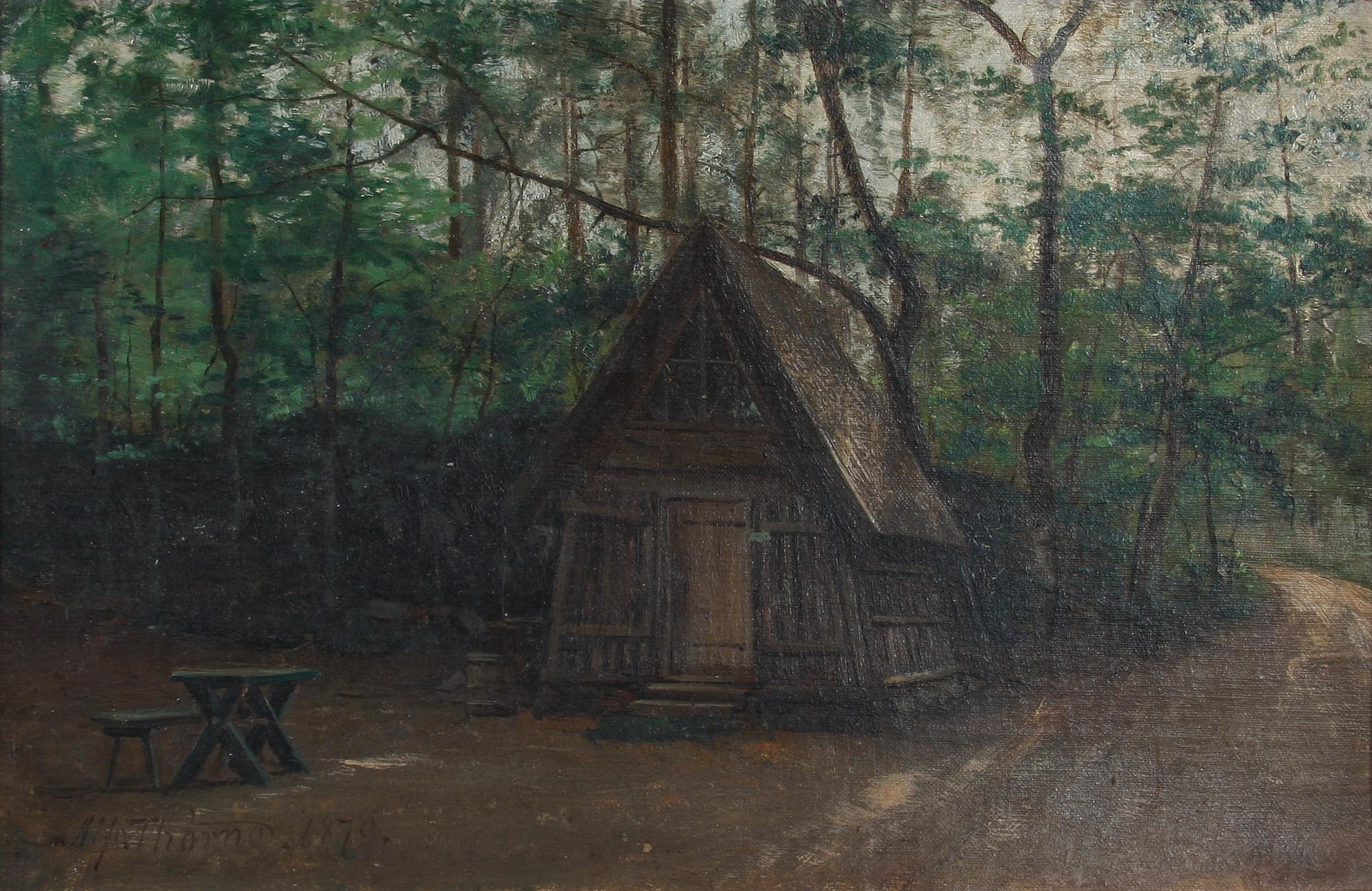 ALFRED THÖRNE, olja på pannå, sign o dat 1879.