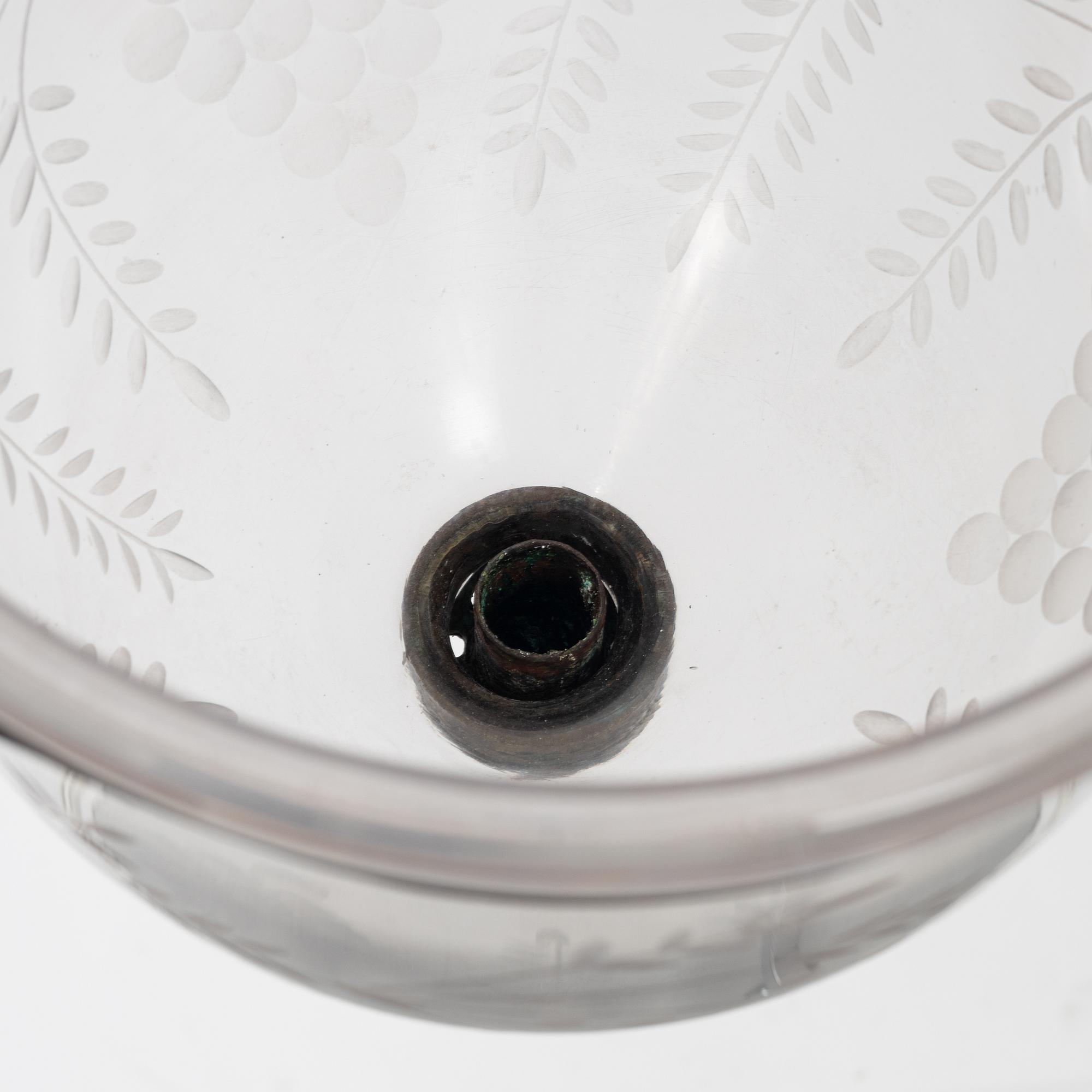 A glass ceiling lantern, around the year 1900.