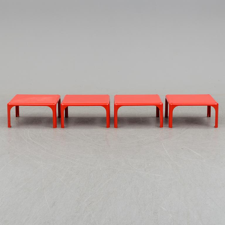 VICO MAGISTRETTI, bord, 4 stycken, "Demetrio 45", Artemide, Milano, Italien, 1900-talets senare del.