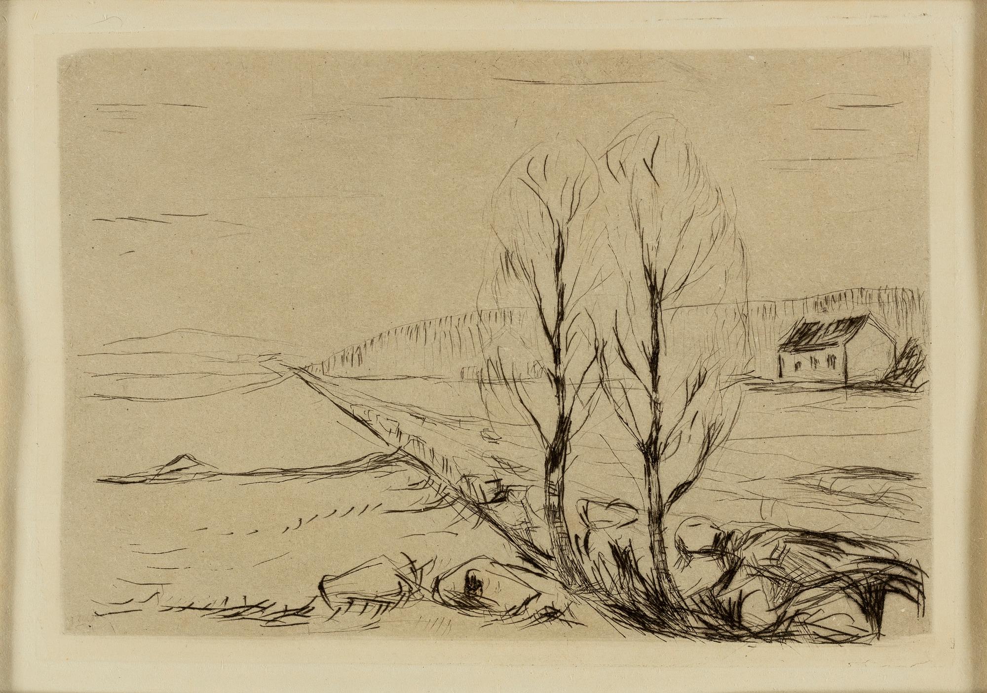 EDVARD MUNCH, drypoint, from Die Kunst des Radierens, 1919.