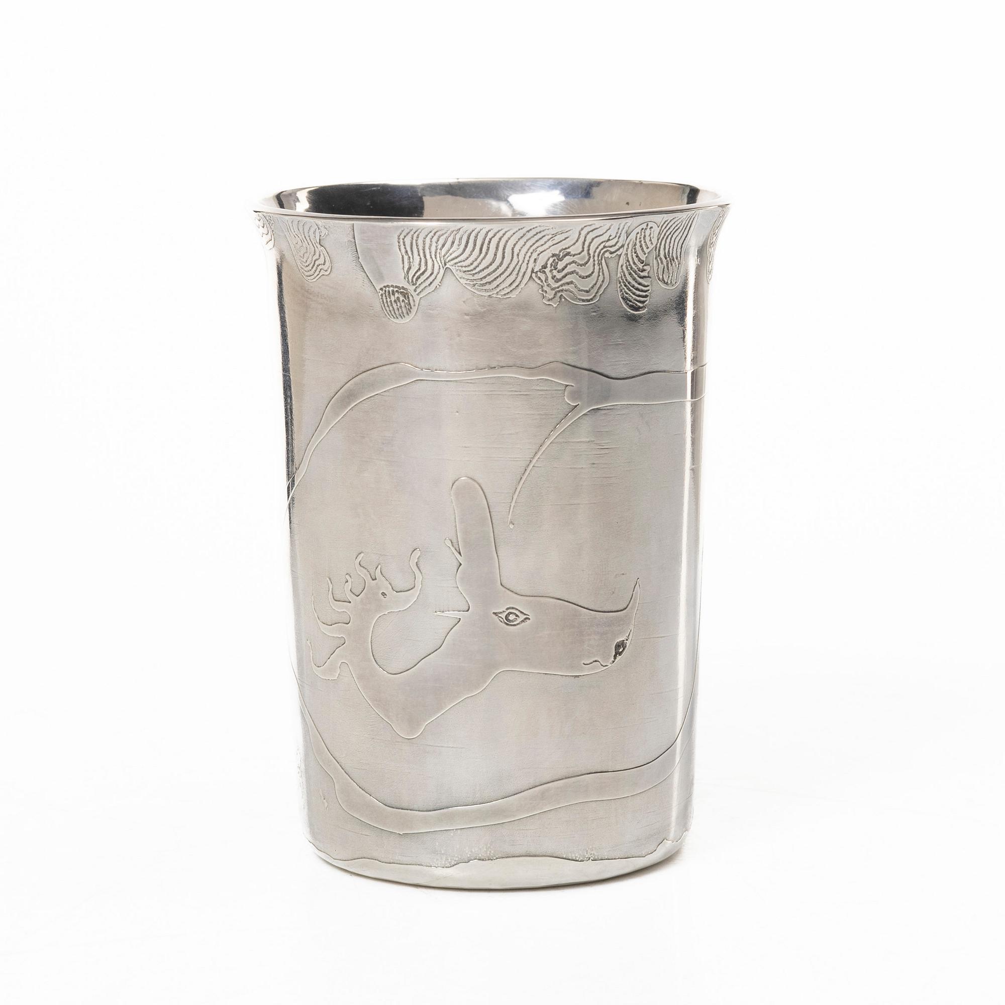 Olle Ohlsson, A sterling silver beaker, Olle Ohlsson Silversmide, Stockholm 1979.