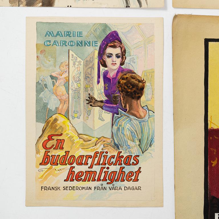 Gunnar Widholm, Book illustrations, 4 pieces.