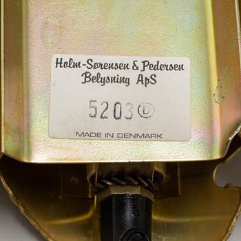 SVEN AAGE HOLM-SÖRENSEN & CO, vägglampor, 3 st, modell 5203, Danmark, 1900-talets andra hälft.